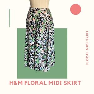 London H&M Floral MIDI Skirt 💜 7 for $25💜
